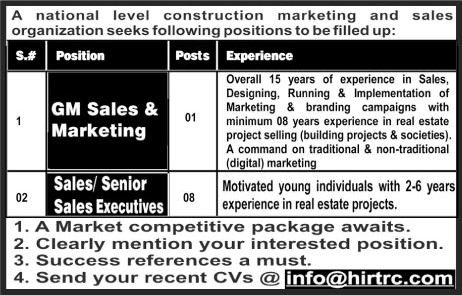 Sales And Marketing Jobs In Islamabad